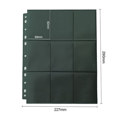 Mtg Tcg 18 Pocket Card Pages Pagine di raccoglitore di carte collezionabili nere a caricamento dall'alto